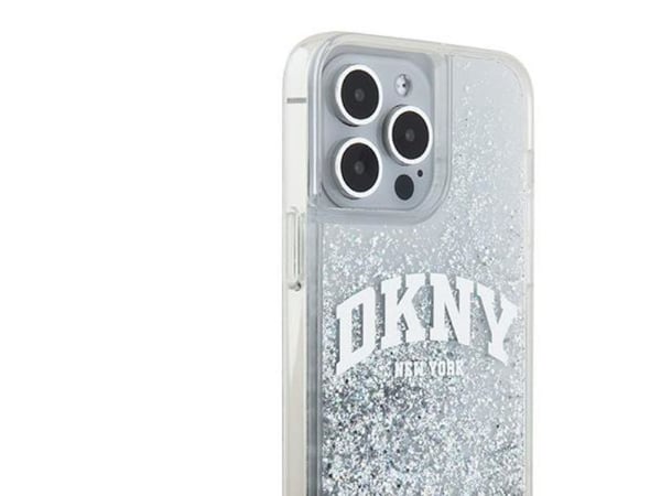 DKNY Liquid Glitter Big Logo fodral för iPhone 15 Pro Max (vit)