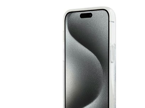 DKNY Liquid Glitter Big Logo fodral för iPhone 15 Pro Max (vit)