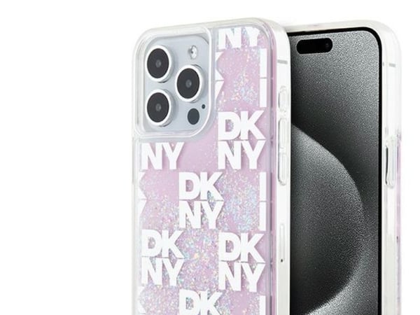 DKNY DKHCP15XLCPEPP iPhone 15 Pro Max 6,7" rosa/rosa hardcase Liquid Glitter Multilogo