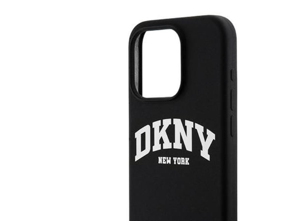DKNY Liquid Silicone Vit tryckt logga MagSafe - Mobilskal iPhone 13 Pro (svart)