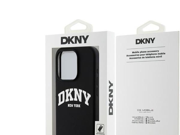DKNY Liquid Silicone Vit tryckt logga MagSafe - Mobilskal iPhone 13 Pro (svart)