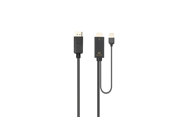 MicroConnect - Adapterkabel - DisplayPort hann til HDMI, USB (kun strøm) hann - 3 m - svart - 4 K 30 Hz (3840 x 2160) støtte