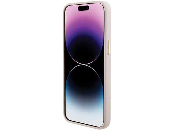 Guess Guess GUHCP15XM4DGPP iPhone 15 Pro Max 6.7" różowy/pink hardcase Silikoni Logo Strass 4G