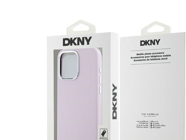DKNY Liquid Silicone Small Metal Logo MagSafe - mobilfodral iPhone 14 Pro Max (rosa)