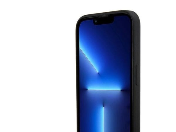 DKNY Liquid Silikoni kotelo valkoinen logo MagSafe iPhone 15 Pro - musta - musta