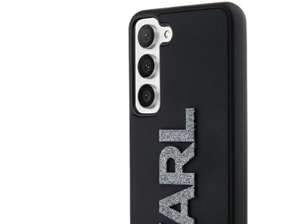 Karl Lagerfeld KLHCS24S3DMBKCK S24 S921 svart hardt deksel 3D Rubber Glitter Logo
