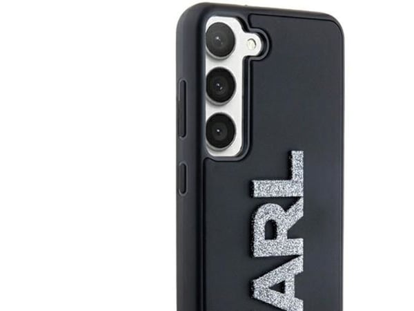 Karl Lagerfeld KLHCS24S3DMBKCK S24 S921 svart hardt deksel 3D Rubber Glitter Logo