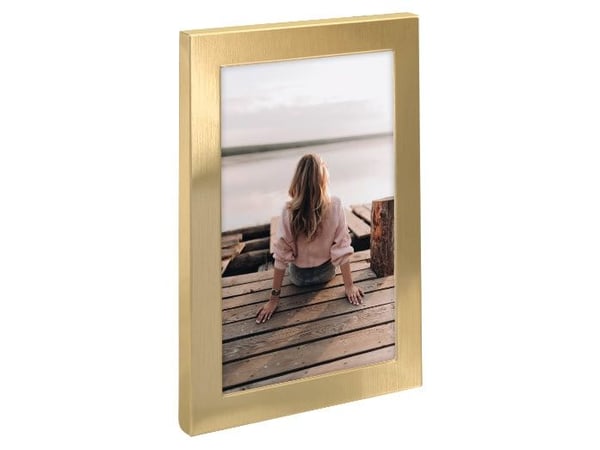 Hama Riva, Enkel bilderamme, Aluminium, Gull, Gloss, Bord, Vegg, 13 x 18 cm
