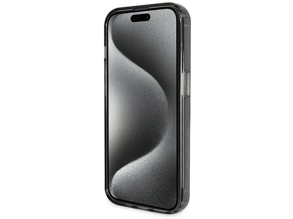 Guess GUHMP14LHRSGSK Apple iPhone 14 Pro 6.1" Musta kotelo Ring Stand Script Glitter MagSafe