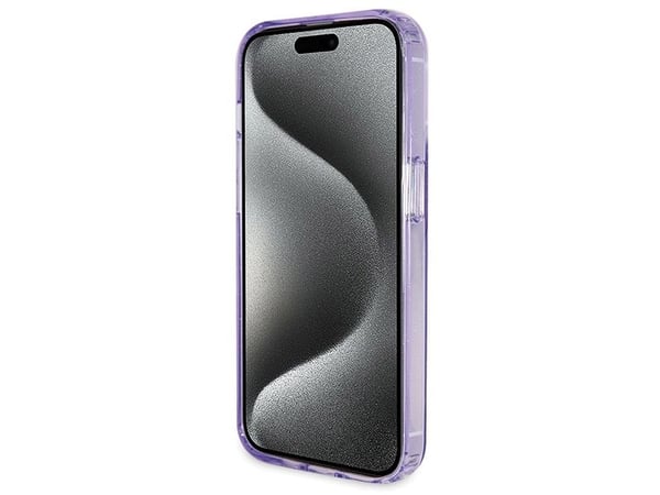 Apple iPhone 13 Pro Max Guess Case Ring Stand Script Glitter MagSafe (GUHMP13XHRSGSU) violetti
