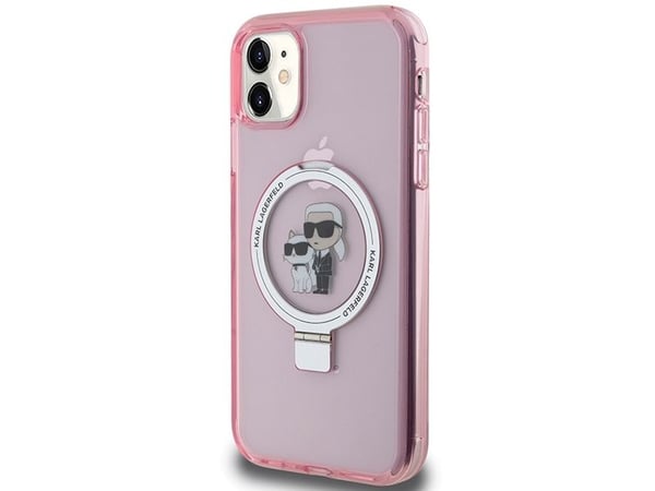 Karl Lagerfeld Karl Lagerfeld KLHMN61HMRSKCP iPhone 11 / Xr 6.1" rosa/rosa hardcase Ringstativ Karl&Choupettte MagSafe