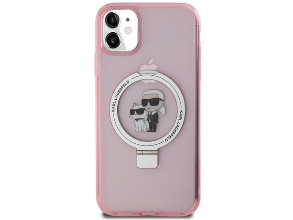 Karl Lagerfeld Karl Lagerfeld KLHMN61HMRSKCP iPhone 11 / Xr 6.1" rosa/rosa hardcase Ringstativ Karl&Choupettte MagSafe