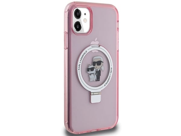 Karl Lagerfeld Karl Lagerfeld KLHMN61HMRSKCP iPhone 11 / Xr 6.1" rosa/rosa hardcase Ringstativ Karl&Choupettte MagSafe
