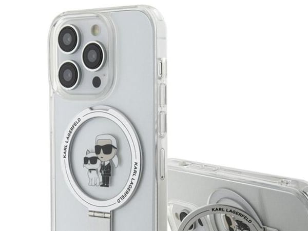Karl Lagerfeld KLHMP13XHMRSKCH iPhone 13 Pro Max 6,7" hvit/hvit hardcase Ringstativ Karl&amp;Choupettte MagSafe