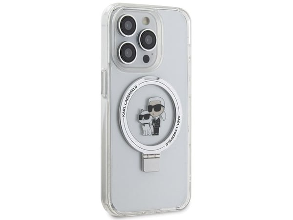 Karl Lagerfeld KLHMP13XHMRSKCH iPhone 13 Pro Max 6,7" hvit/hvit hardcase Ringstativ Karl&amp;Choupettte MagSafe