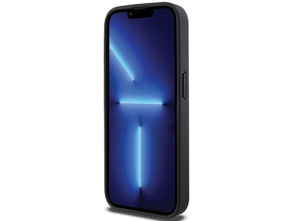 Deklas DKNY PU-läder mobilskydd med upprepat mönster MagSafe för iPhone 15 Pro Max (svart)