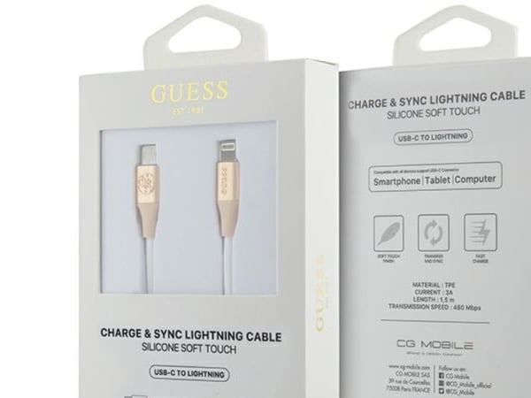 USB-kabel Guess USB-C - Lightning 1,5 m guld (GUCLLALRGDD)