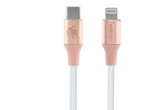 Guess USB-C till Lightning-kabel 1,5 m snabb laddning rosa