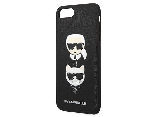 Apple iPhone 7+/8+ Karl Lagerfeld-omslag Saffiano Ikonik Karl&Choupette Head (KLHCI8LSAKICKCBK) svart