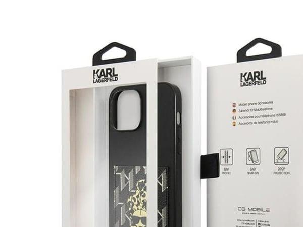 Karl Lagerfeld KLHCP13XCANCNK iPhone 13 Pro Max 6,7" hardcase svart/black Karlimals korthållare
