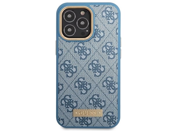 Guess GUHMP14LU4GPRB iPhone 14 Pro 6,1'' blå hårt mobilskal 4G med logoplatta MagSafe