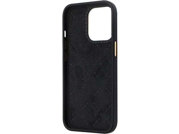 Dėklas GUESS GUHCP13LM4DGPK IPHONE 13 PRO / 13 6.1 "Juodas / Juodas HARDCASE SILICONE LOGO STRASS 4G