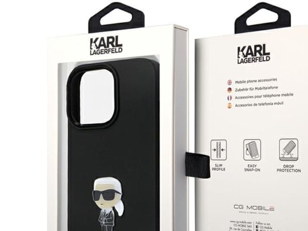Karl Lagerfeld Karl Lagerfeld Karl Lagerfeld KLHCP13LSMHKNPK iPhone 13 Pro / 13 6.1" musta/musta Silikoni Ikonik Metallipinni
