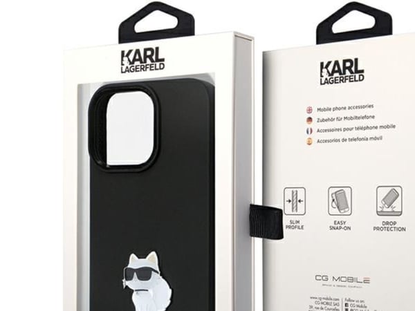 Karl Lagerfeld Karl Lagerfeld KLHCP14LSMHCNPK iPhone 14 Pro 6.1" czarny/black hardcase Silicone C Metal Pin