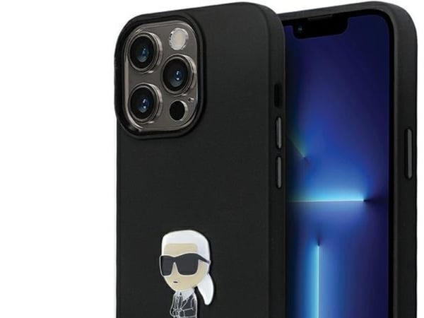 Karl Lagerfeld Karl Lagerfeld Karl Lagerfeld KLHCP14XSMHKNPK iPhone 14 Pro Max 6.7" musta/musta Silikoni Ikonik Metallipinni