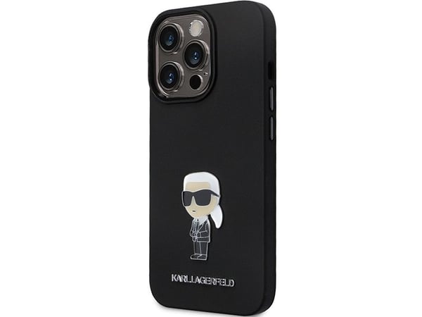 Karl Lagerfeld Karl Lagerfeld Karl Lagerfeld KLHCP14XSMHKNPK iPhone 14 Pro Max 6.7" musta/musta Silikoni Ikonik Metallipinni