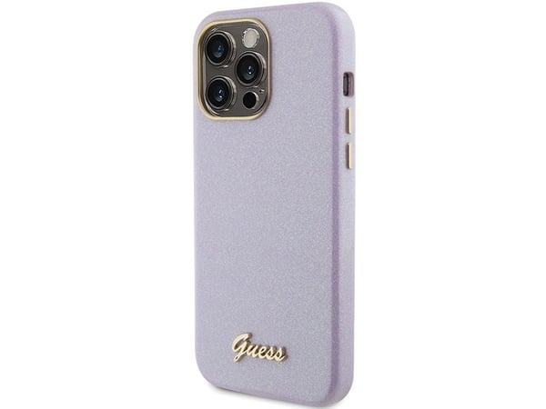 Guess Guess GUHCP15LPGMCSL iPhone 15 Pro 6.1" lila/lila kovakotelo Glitter Glossy Script - kiiltävä kirjoitus