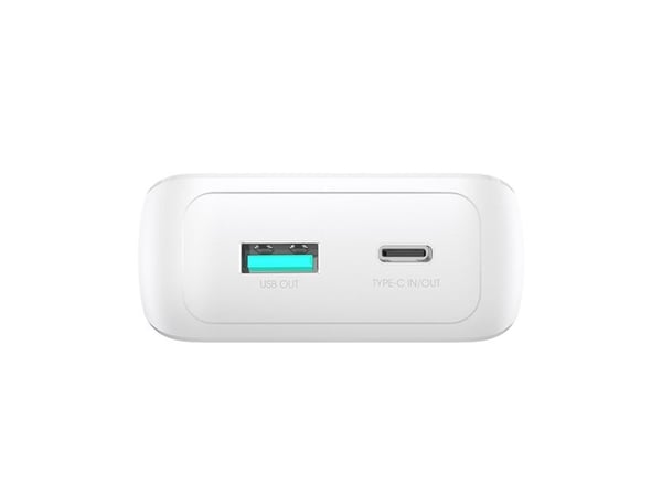 Joyroom powerbank JR-PBC06 10000mAh 30W + innebygde kabler USB-C, Lightning hvit