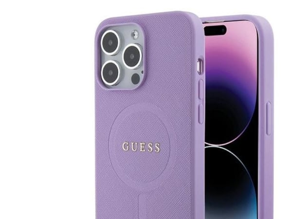 Guess GUHMP15LPSAHMCU iPhone 15 Pro 6.1" violetti/violetti kovakotelo Saffiano MagSafe Saffiano