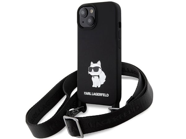 Karl Lagerfeld Karl Lagerfeld KLHCP15SSCBSCNK iPhone 15 6.1" hardcase czarny/black Crossbody Silicone Choupette