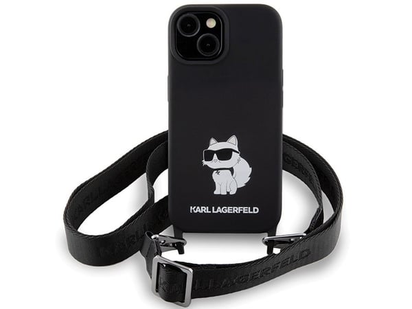 Karl Lagerfeld Karl Lagerfeld KLHCP15SSCBSCNK iPhone 15 6.1" hardcase czarny/black Crossbody Silicone Choupette