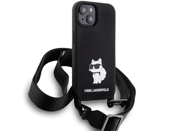 Karl Lagerfeld Karl Lagerfeld KLHCP15SSCBSCNK iPhone 15 6.1" hardcase czarny/black Crossbody Silicone Choupette