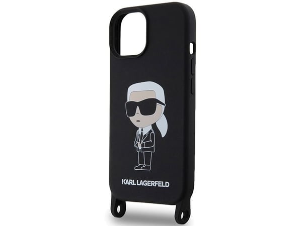 Karl Lagerfeld KLHCP15SSCBSKNK iPhone 15/14/13 6,1" hårdskal svart crossbody silikon Ikonik