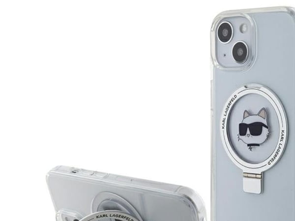 Karl Lagerfeld Karl Lagerfeld KLHMP15SHMRSCHH iPhone 15 6,1" hvit/hvit hardcase Ringstativ Choupette Head MagSafe