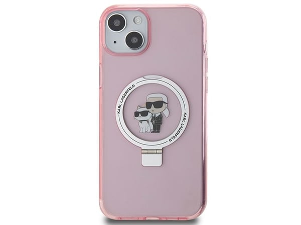 Karl Lagerfeld Karl Lagerfeld KLHMP15SHMRSKCP iPhone 15 6.1" rosa/rosa hardcase Ring Stand Karl&Choupettte MagSafe