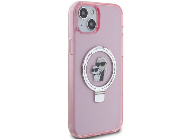 Karl Lagerfeld Karl Lagerfeld KLHMP15SHMRSKCP iPhone 15 6.1" rosa/rosa hardcase Ring Stand Karl&Choupettte MagSafe