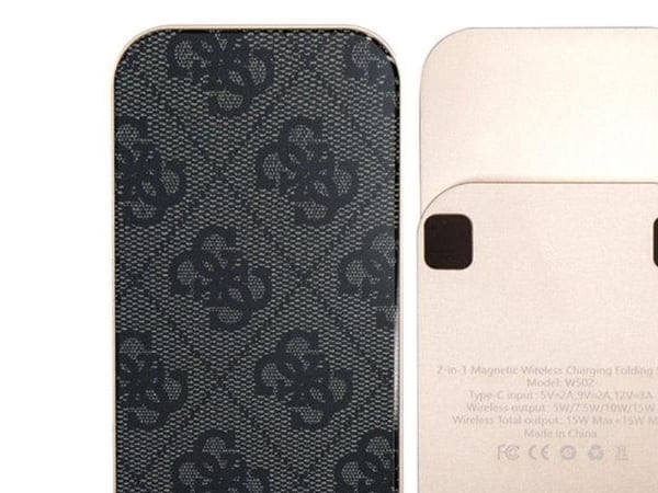 Guess induktiivinen laturi GUDCFAL4PEGK 2in1 15W 4G Pattern MagSafe musta/musta