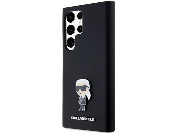 Karl Lagerfeld Karl Lagerfeld Karl Lagerfeld KLHCS23LSMHKNPK S23 Ultra S918 czarny/musta Silikoni Ikonik metalli Pin