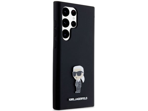Karl Lagerfeld Karl Lagerfeld Karl Lagerfeld KLHCS23LSMHKNPK S23 Ultra S918 czarny/musta Silikoni Ikonik metalli Pin