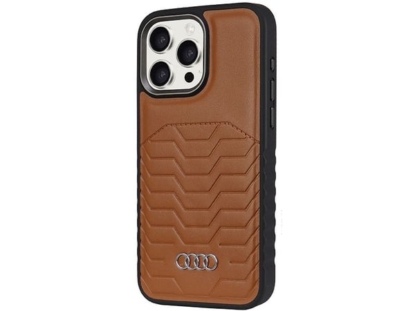 Audi Synthetic Leather MagSafe iPhone 14 Pro Max 6.7" brun harddeksel AU-TPUPCMIP14PM-GT/D3-BN