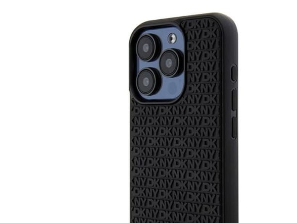 Apple iPhone 15 Pro DKNY kotelo 3D kumi toistuva kuvio (DKHCP15L3DRPWK) dėklas telefonui juodos spalvos