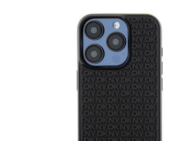 Apple iPhone 15 Pro DKNY kotelo 3D kumi toistuva kuvio (DKHCP15L3DRPWK) dėklas telefonui juodos spalvos