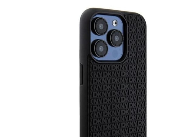 Apple iPhone 15 Pro DKNY kotelo 3D kumi toistuva kuvio (DKHCP15L3DRPWK) dėklas telefonui juodos spalvos