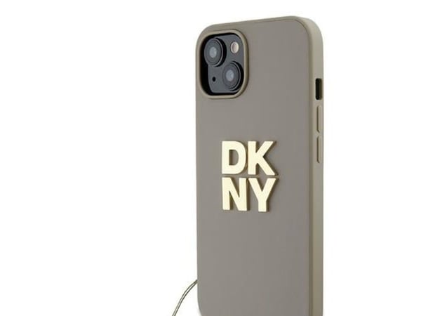 DKNY Wrist Strap Stock Logo – fodral iPhone 15/14/13 (beige)