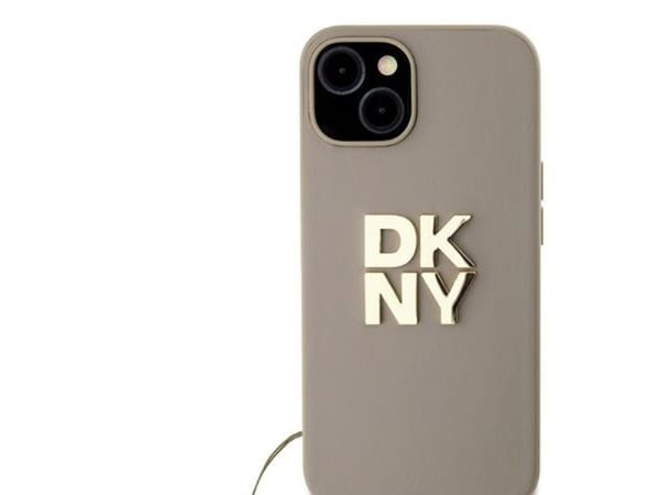 DKNY Wrist Strap Stock Logo – fodral iPhone 15/14/13 (beige)