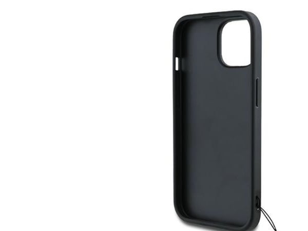 Dėklas DKNY DKHCP15SPBSWSK iPhone 15 / 14 /13 6,1" juoda/juodas hardt deksel Håndleddsstropp Stock Logo